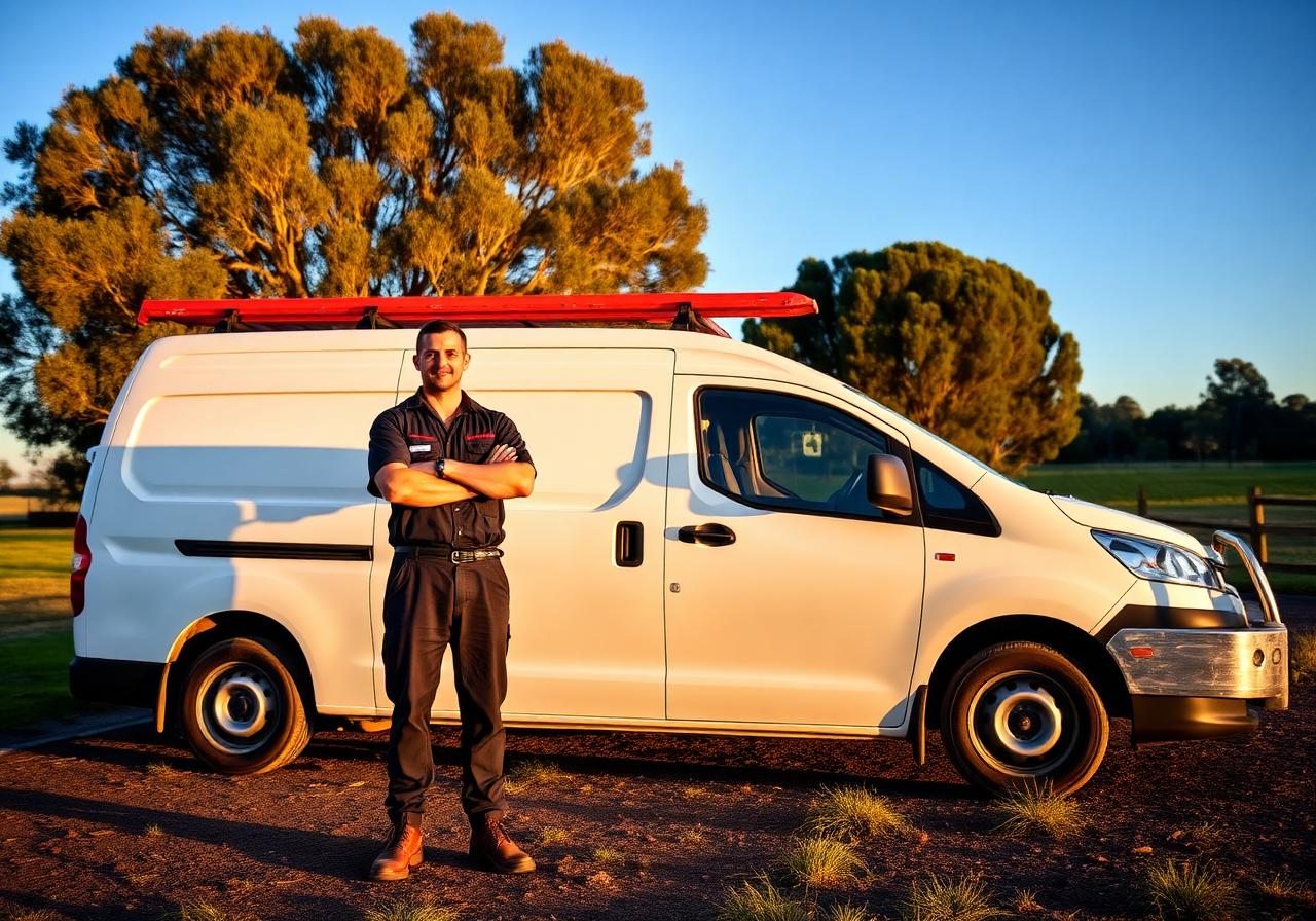 [REPLACE: real photo of me with my van] Local Victorian technician at a job site